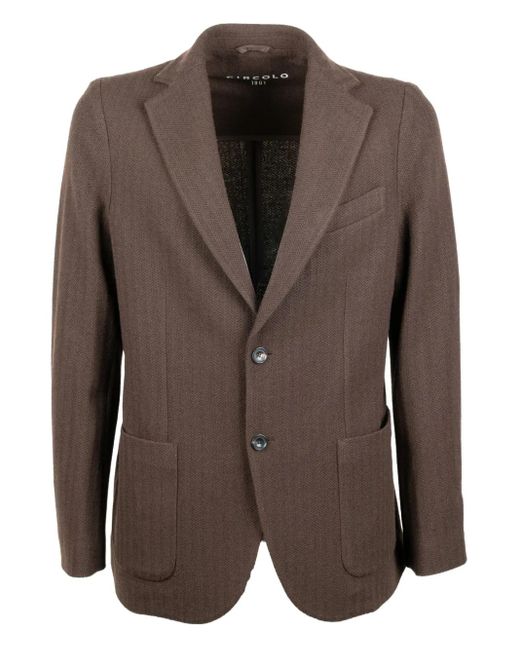 Circolo 1901 Brown Herringbone-Pattern Blazer for men