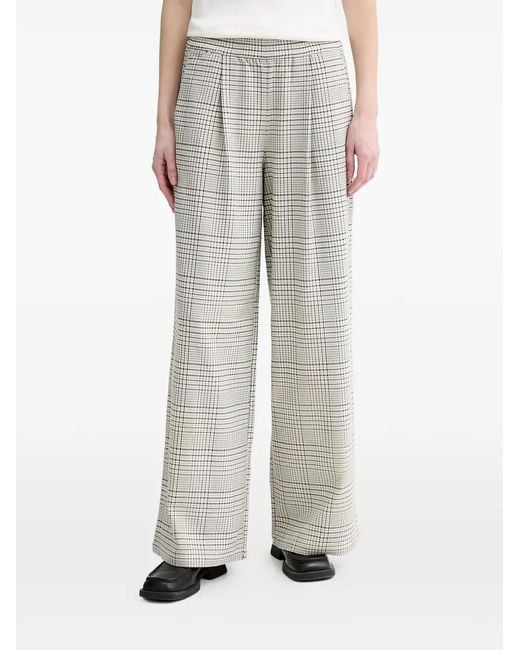 Marc O' Polo Gray Checked Pleated Trousers