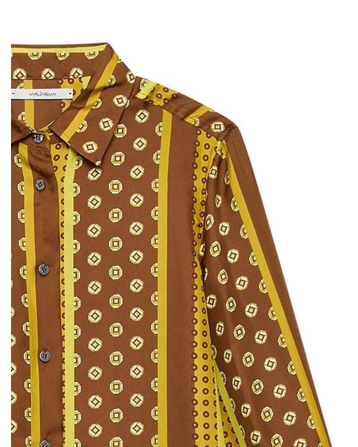 Maliparmi Yellow Striped Patterned Shirt