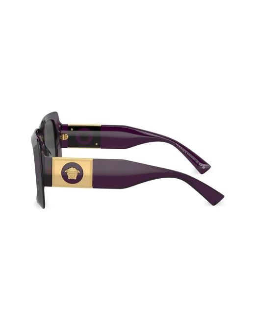 Versace Blue Medusa Stud Square-Frame Sunglasses