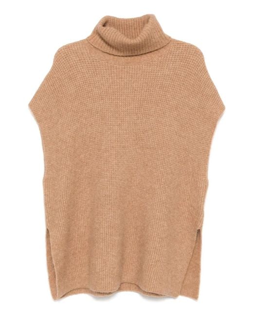 James Perse Natural Waffle-Knit Funnel-Neck Tunic