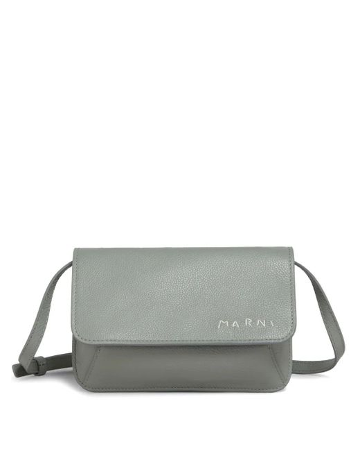 メンズ Marni レザーショルダーバッグ Gray