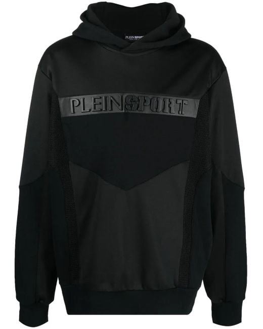 Philipp Plein Black Logo-Embossed Hoodie for men