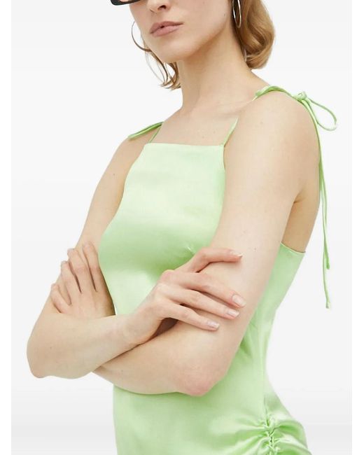 Résumé Green Tie-Strap Gathered Dress