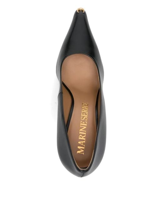 MARINE SERRE Black Ms Kiss Point-Toe Pumps