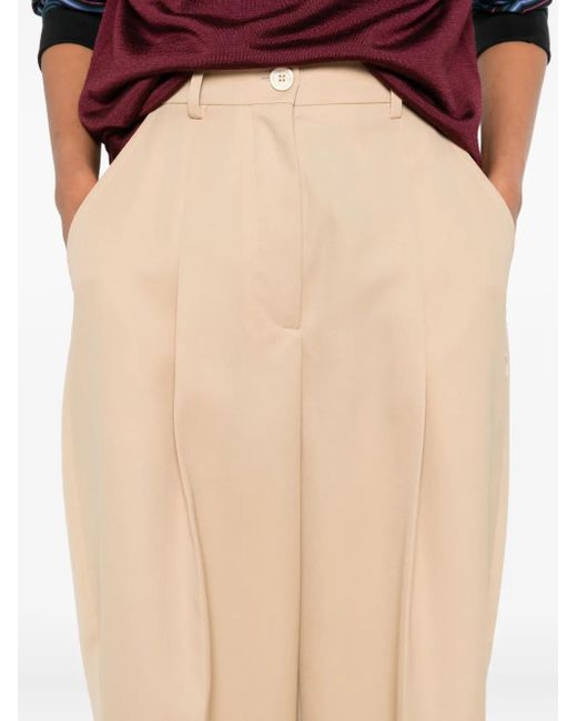 Marni Natural Pleated Pocket Trousers
