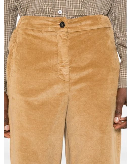 19.61 MILANO White Velvet-Effect Straight-Leg Trousers