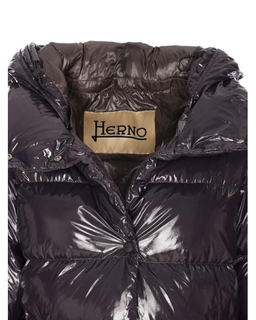 Herno Gray Manteau À Boutons Pression
