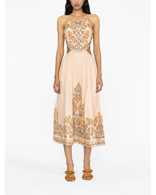 Zimmermann Natural Devi Midi Dress