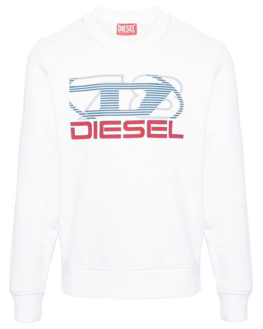 DIESEL White S-ginn-k43 Jersey Sweatshirt for men