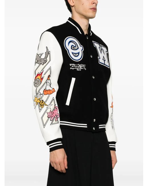 Off-White c/o Virgil Abloh Black Tm️logic Patch Varsity Jacket