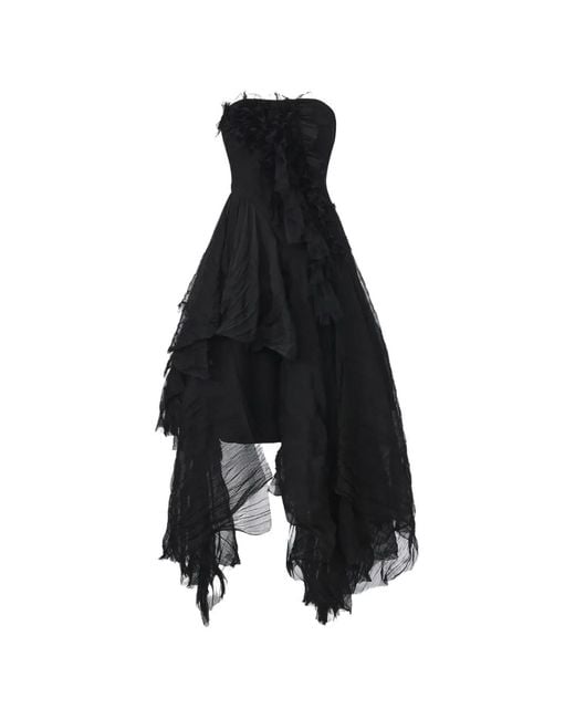 Elwood Black Ruffled Layered Asymmetric Dress