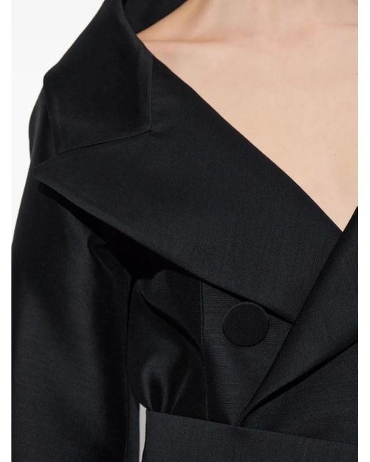 DSquared² Black Virgin Wool Double-Breasted Coat