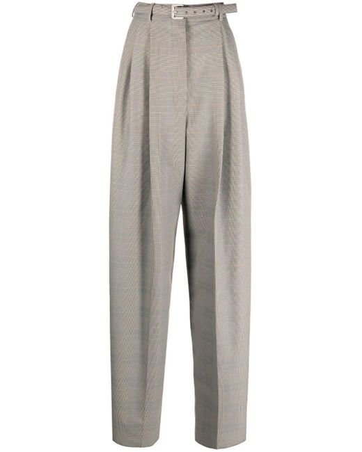 Sportmax Gray Glen Plaid Wide-leg Trousers