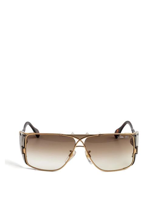 Cazal Metallic 955 Geometric-Frame Sunglasses