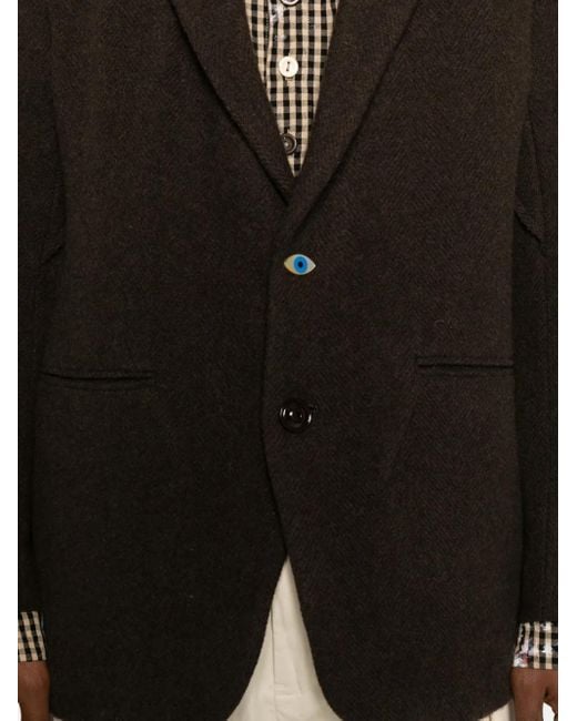 Undercover Black Button Single-Breasted Blazer for men