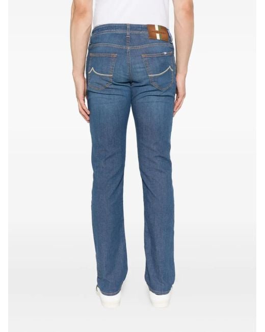 Jacob Cohen Blue Pocket-Detail Slim-Fit Jeans for men