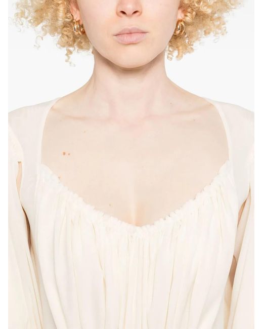 Philosophy Di Lorenzo Serafini White Draped Bodysuit