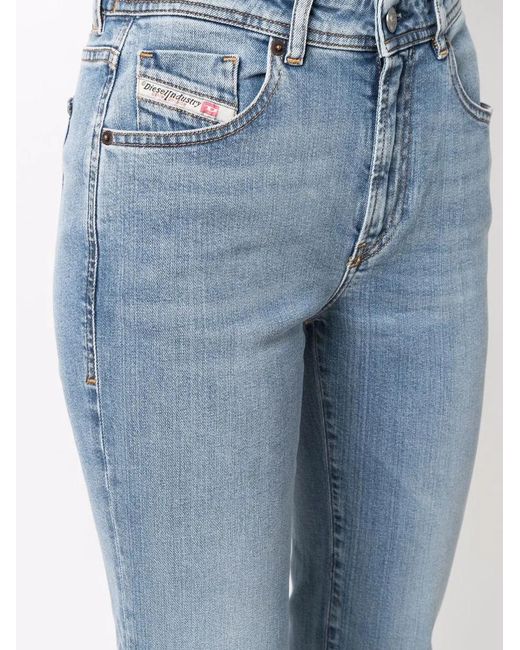 DIESEL Blue High-Rise Slim-Cut Jeans