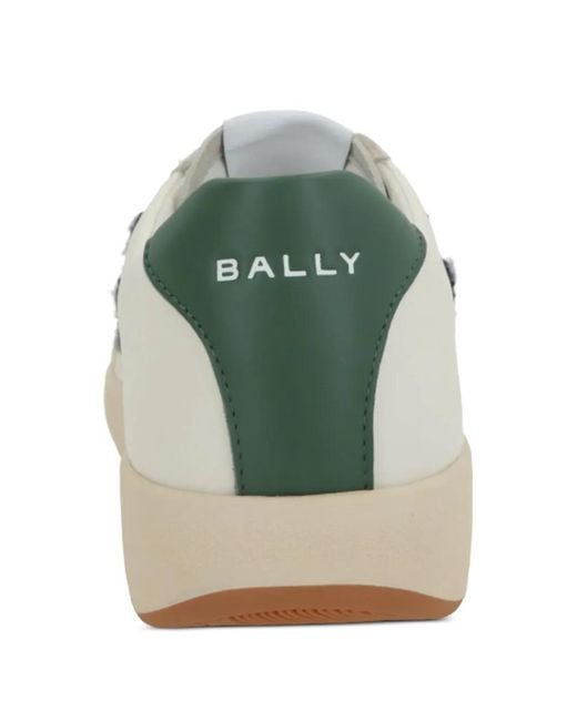 Bally White Logo-Patch Sneakers for men