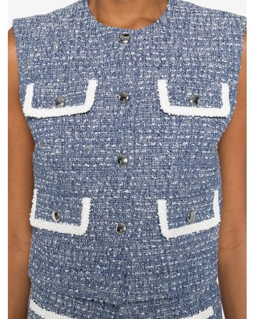 Maje Blue Tweed Vest