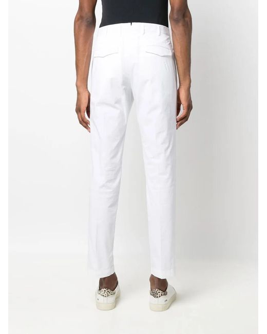 PT Torino White Mid-Rise Chino Trousers for men