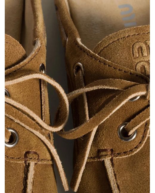 Miu Miu Faded Suede Mules Brown
