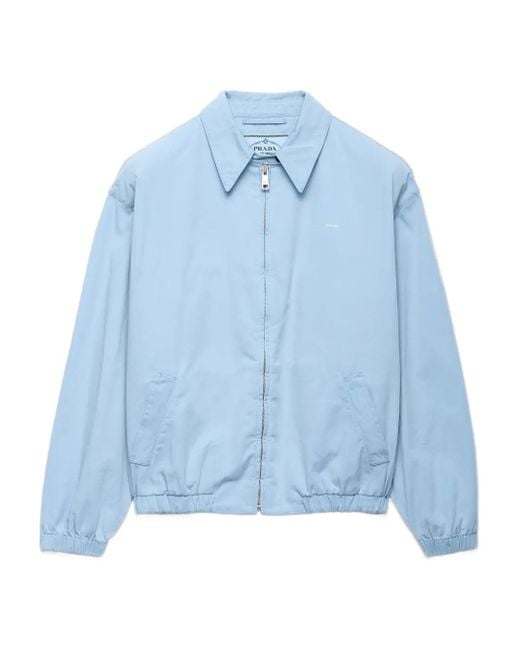 Prada Jack Met Geborduurd Logo En Elastische Manchetten in het Blue