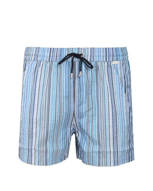 Paul Smith Blue Striped Swim Shorts for men
