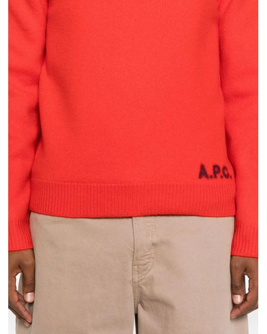 A.P.C. Pullover mit rundem Ausschnitt in Red für Herren