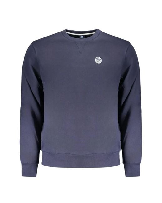 North Sails Blue Logo-Patch Crew-Neck Sweater for men