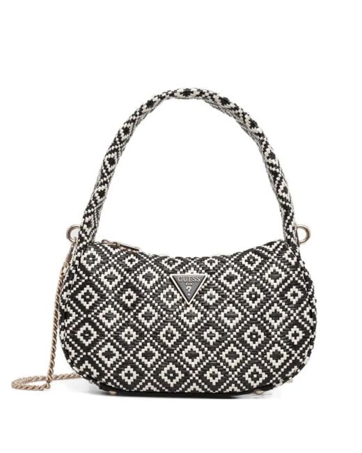 Guess Gray Logo-Plaque Cross Body Bag