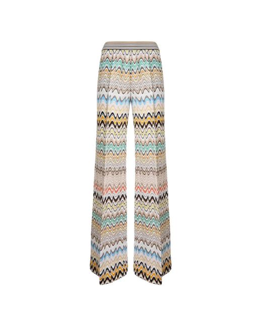 Missoni White Chevron Knit Trousers