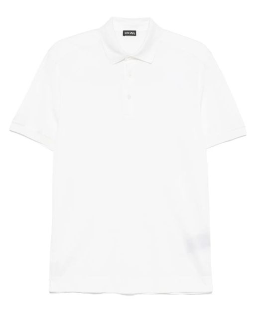 メンズ Zegna ショートスリーブ ポロシャツ White