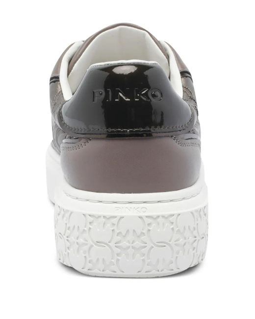 Pinko Gray Quilted Platform Sneakers