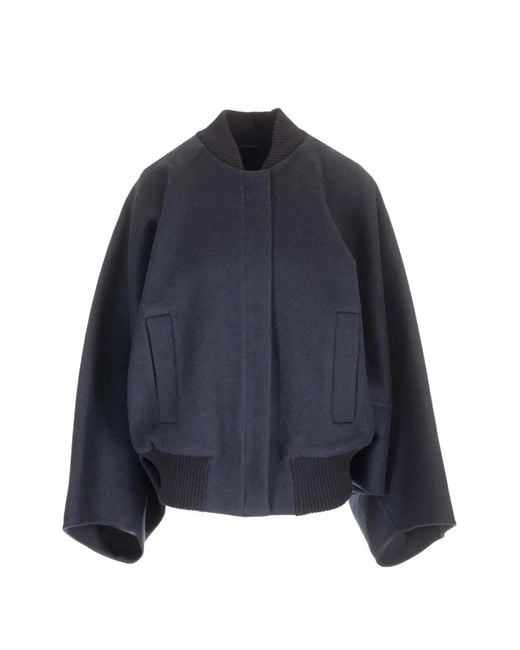 Max Mara Blue Cashmere Bomber Jacket