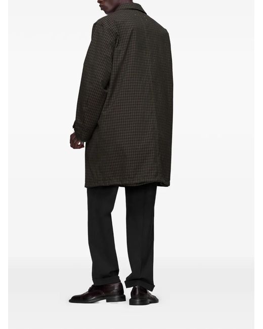 Maison Margiela Gray Buttoned Plaid Trench Coat for men