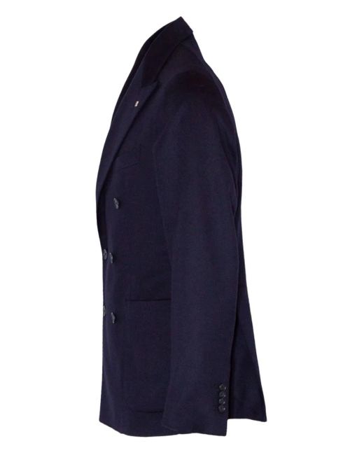 Tagliatore Blue Double-Breasted Jacket for men