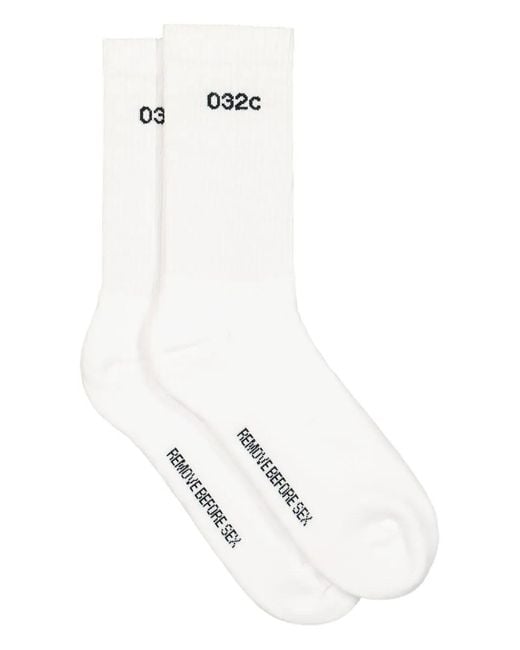 032c White Remove Before Sex Socks