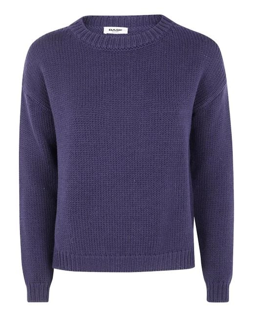 Base London Blue Pullover mit Rundhalsausschnitt