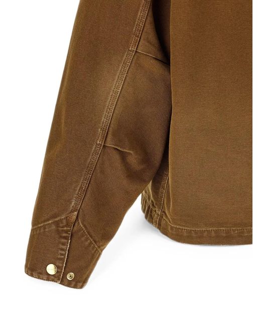 Carhartt Brown Corduroy-Collar Canvas Jacket for men