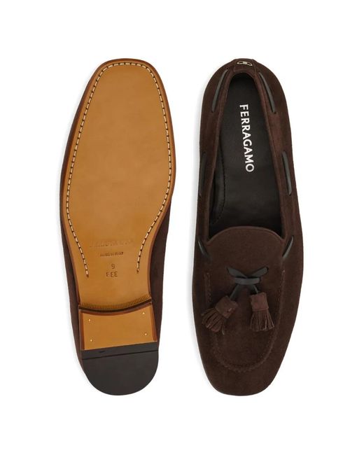 Ferragamo Brown Tassel Loafers for men