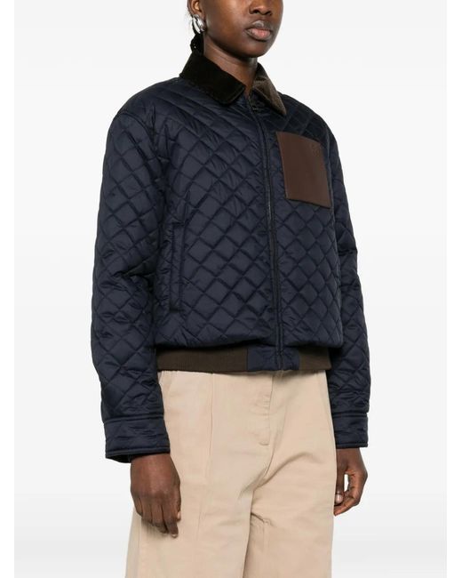 Loewe Blue Quilted Short Jacket