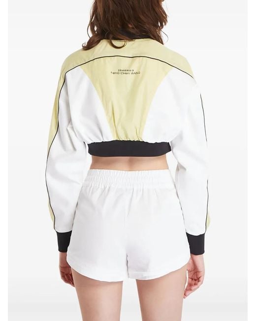 Converse White Cropped Zip-Up Jacket
