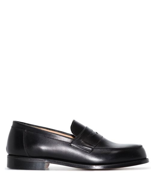 Grenson Epsom Leather Loafers in Black for Men | Lyst UK