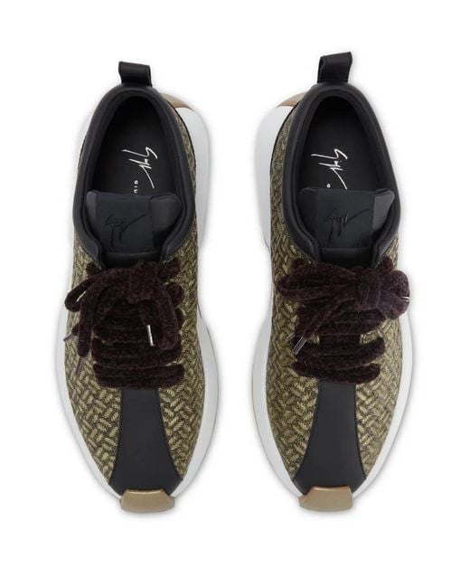 Giuseppe Zanotti Green Ferox Lace-Up Low-Top Sneakers for men