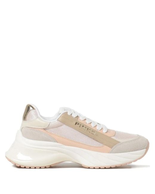 Pinko Natural Ariel Lace-Up Sneakers