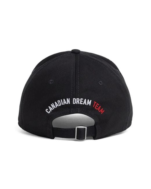 DSquared² Black Embroidered Logo Baseball Cap for men