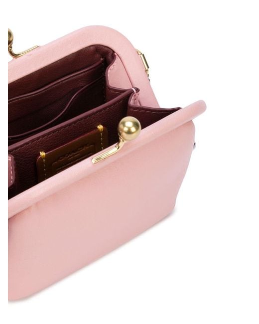 COACH®: Kisslock Pouch With Tea Rose