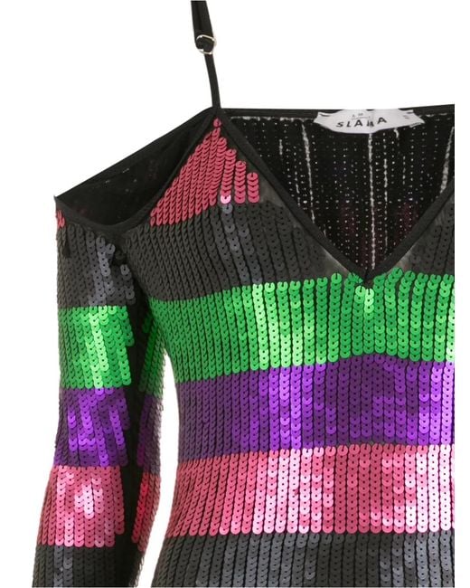 Amir Slama Multicolor Sequin Cut-Out Swimsuit